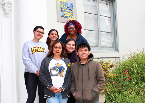 Undergraduate students on the steps of IRLE